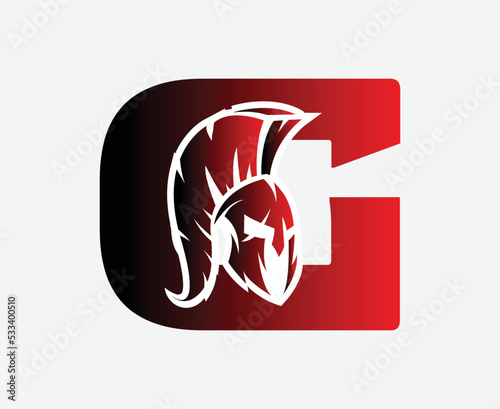 initial Letter G spartan logo, gym and fitness logo photo