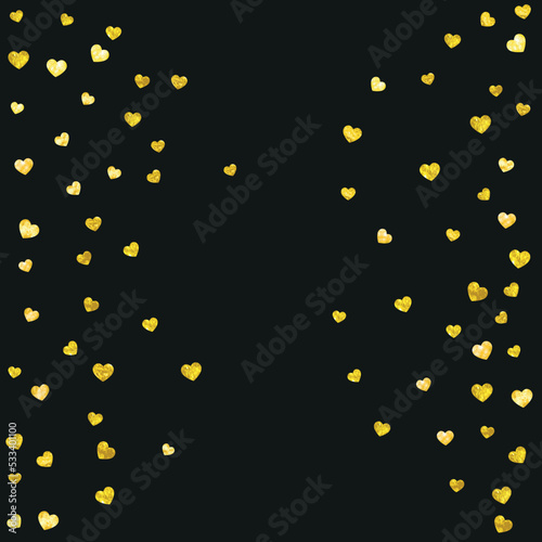 Valentine Day Glitter. Romantic Concept For Gift. Random Frame. Golden Art Painting. Modern Border For Girl. Gold Romance Design. Yellow Valentine Day Glitter.