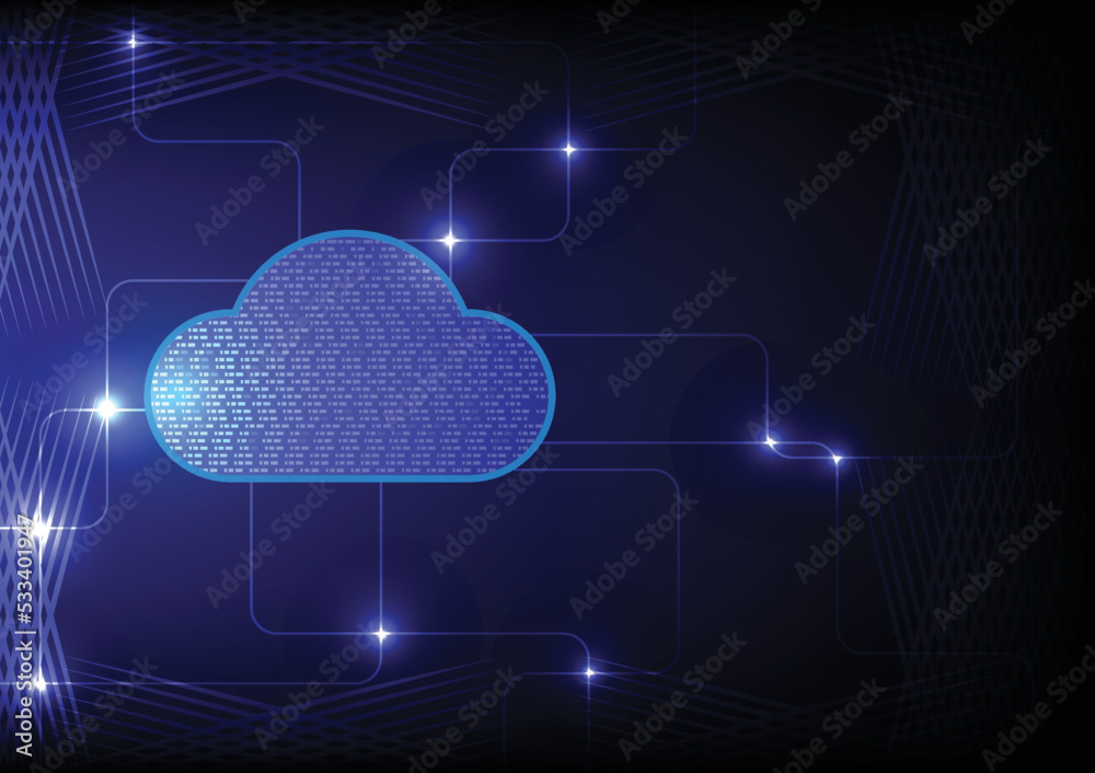 Abstact​ Background​ Cloud and Circuitry represents technology.  that is modern