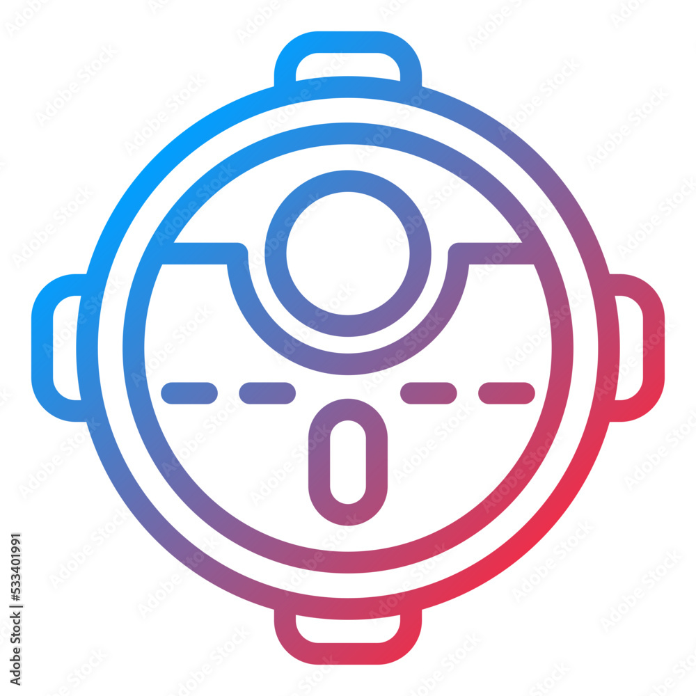 Fototapeta premium Robotic Vaccum Icon Style