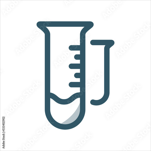 Linear vector medicine flask with medicine substances inside. Medicine and chemical terapy concept icon. photo