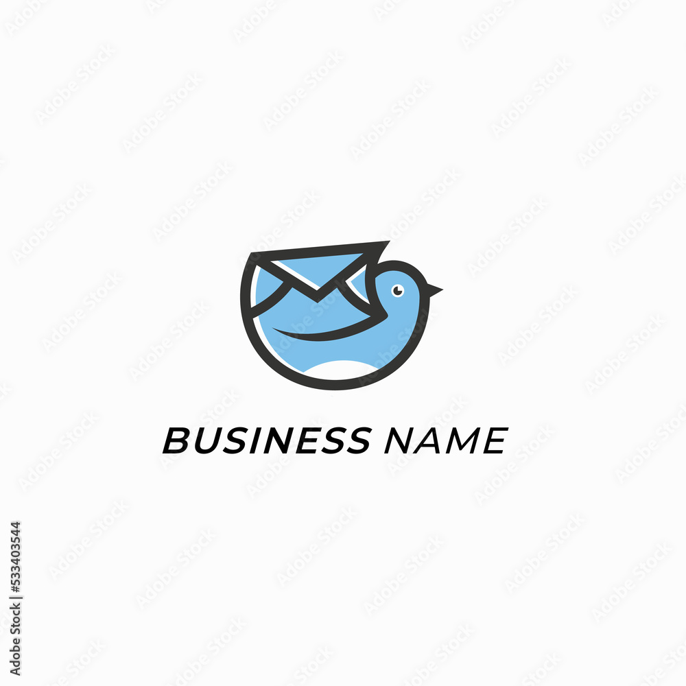 design logo combine bird and email