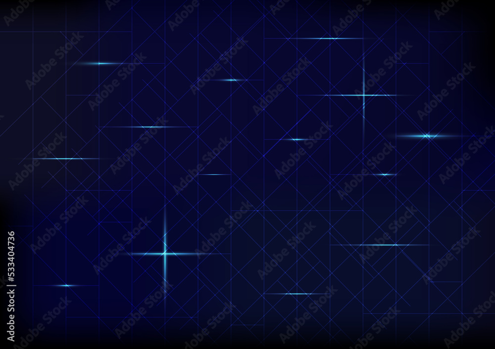 Fototapeta premium Abstract Lines and Squares Digital Technology Blue Background like firewall virus or malware or ransomware computer protection, Vector Illustration