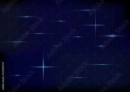 Abstract Lines and Squares Digital Technology Blue Background like firewall virus or malware or ransomware computer protection, Vector Illustration