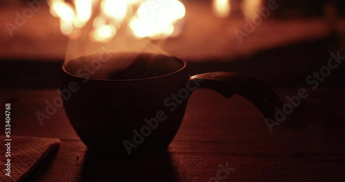 Wooden cup kuksa traditional Sami craft photo