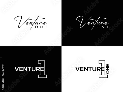 Venture one logo design vector.eps
