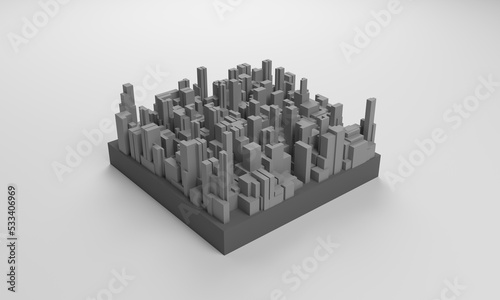 stone city  stone building  a piece of the world  3d illustration 