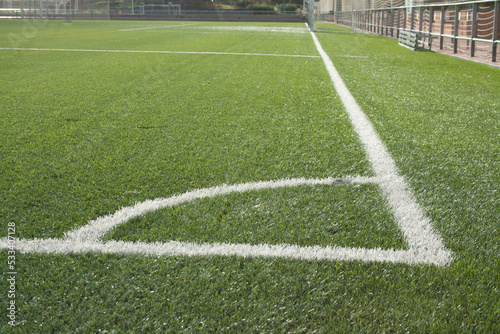 lines on an artificial grass soccer field 3