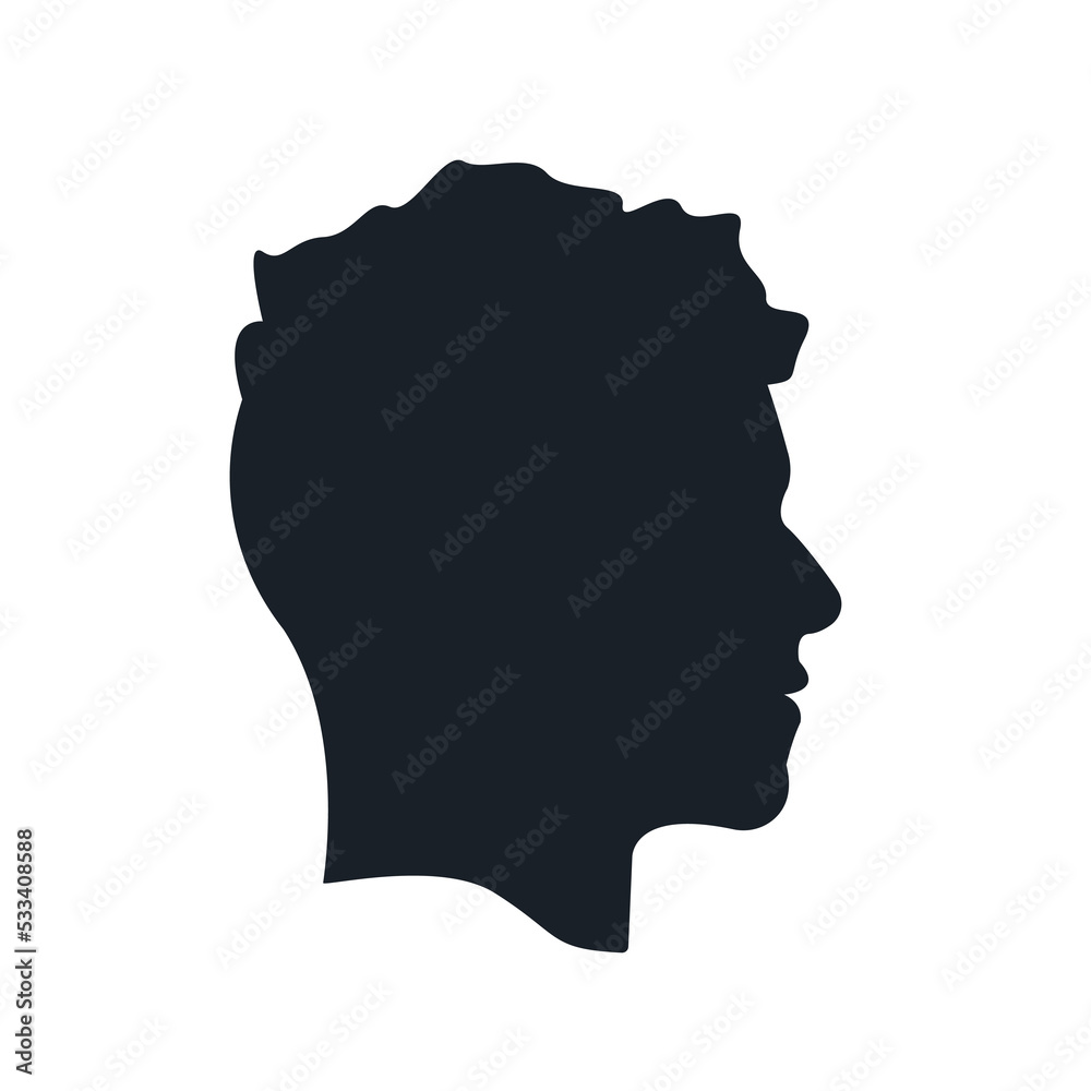 Human head icon on a white background. Vector illustration