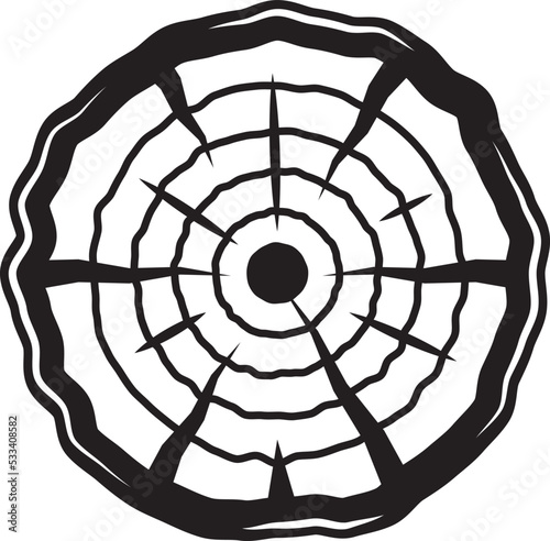 Vintage carpentry woodword mechanic round wood. Can be used like emblem, logo, badge, label. mark, poster or print. Monochrome Graphic Art. Vector