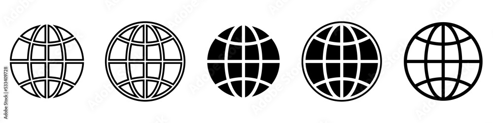 World icons set. World planet earth icon collection. Globes with world maps symbol World icons set. World planet earth icon collection. Globes with world maps symbol