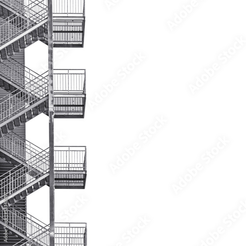 Metal industrial staircase isolated