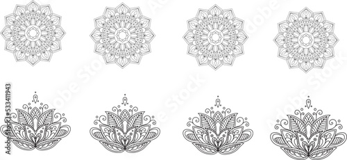 Circular pattern in form of mandala for Henna, Mehndi, tattoo, decoration. Decorative ornament in ethnic oriental style luxury mandala