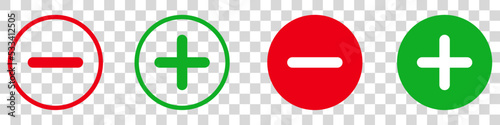 Plus and Minus icon shape button set. Add, zoom, cross, positive logo symbol. Cancel, delete, exit negative line sign