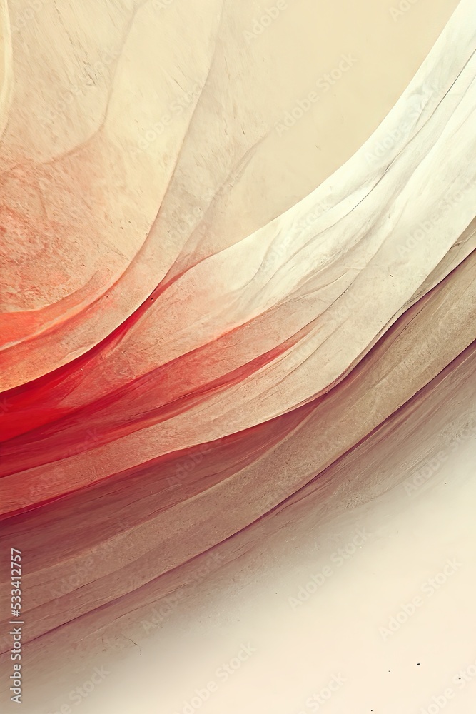 Fototapeta premium Elegant, rhetorical and abstract background design elements with beautiful curves of cream white and red gradients.