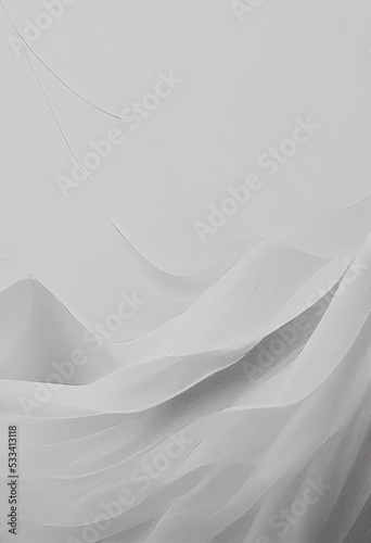 Beautiful draped wave-like white background. Abstract and elegant graphic design elements.