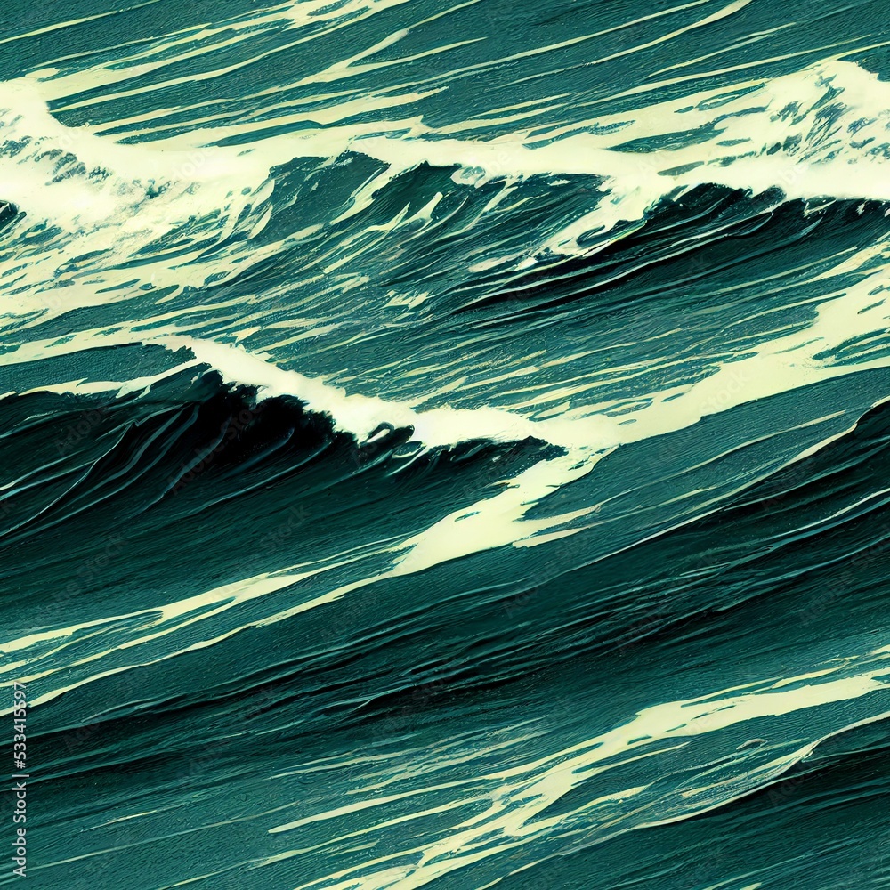 Wave seamless pattern. 3D illustration, 3D rendering.