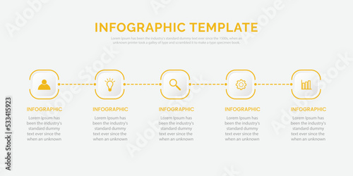 infographic template step with icon
