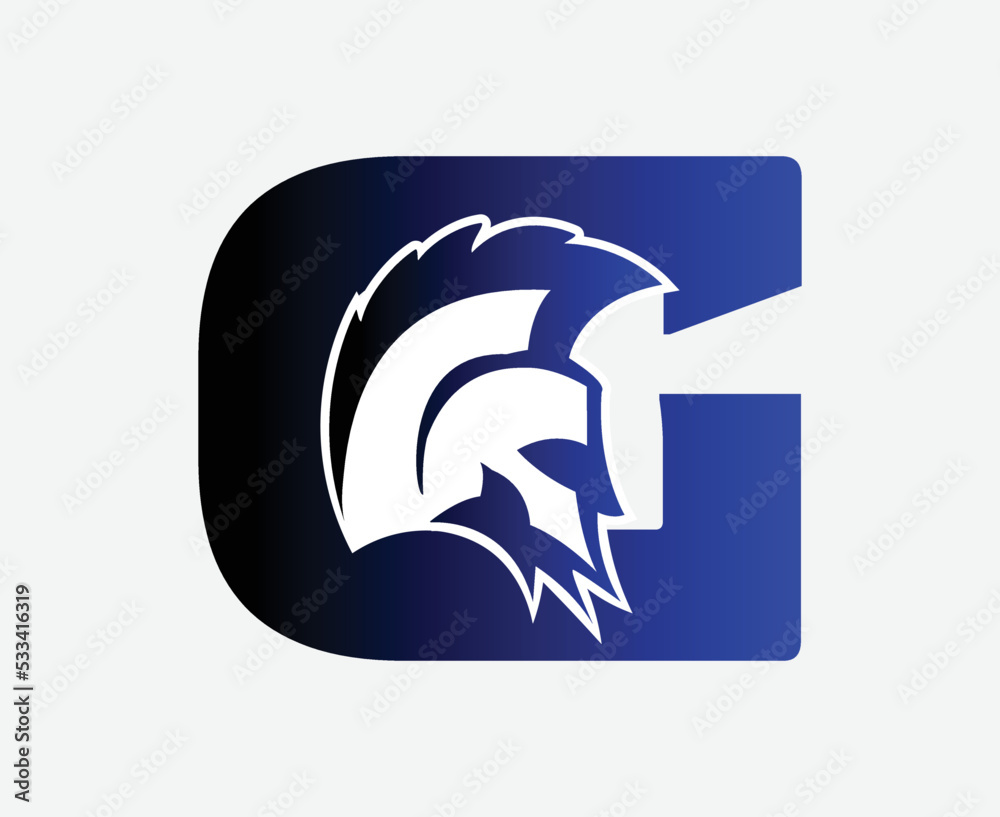 gladiator logo with letter G, gym and fitness icon. Stock Vector ...