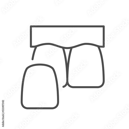 Dental veneer line outline icon