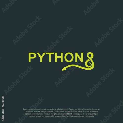 silhouette reptile aggressive python snake flat symbol or icon for animal apps or websites, Vector Stylized Snake Illustration Isolated White Background, Abstract sign snake Vector illustration.