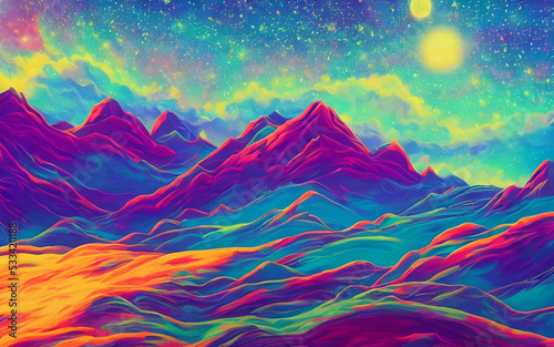The colors are swirling and alive, seeming to move and pulse with their own energy. The hues are deep and rich, a feast for the eyes. They swirl and eddy, creating patterns that seem to shift and chan photo