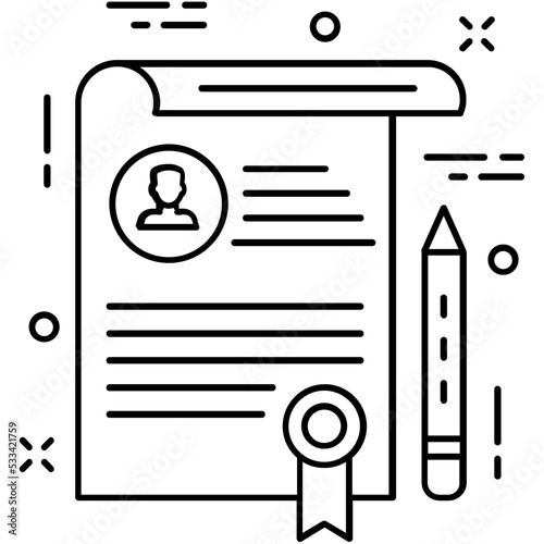 Certificate Line Vector Icon