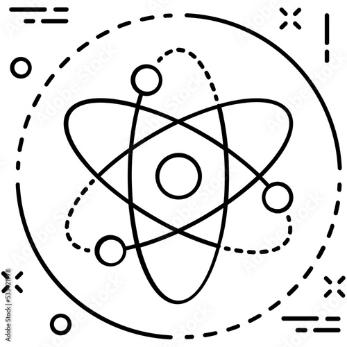 Atom Line Vector Icon