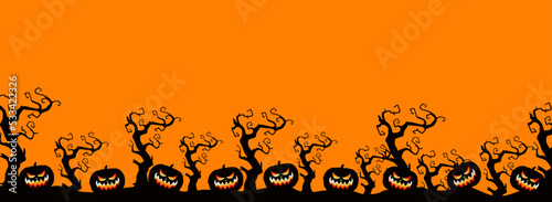 Spooky and scary Halloween images and vector pumpkins background