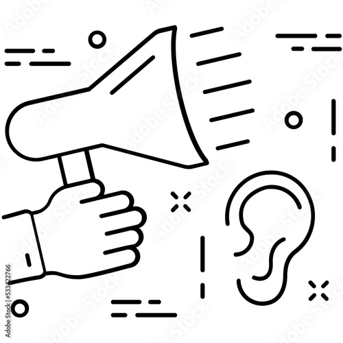 Wallpaper Mural Bullhorn Line Vector Icon Torontodigital.ca