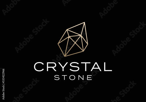 Diamond gems, crystal stone line framework glass constellation luxury logo design
