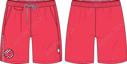 MEN AND BOYS BOTTOM WEAR SHORT VECTOR ILLUSTRATION