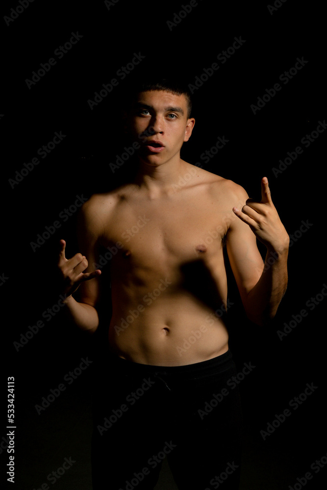 Nineteen year old teen boy shirtless