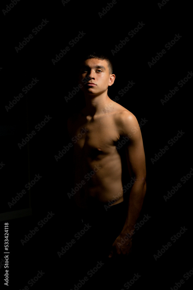 Fototapeta premium Nineteen year old teen boy shirtless