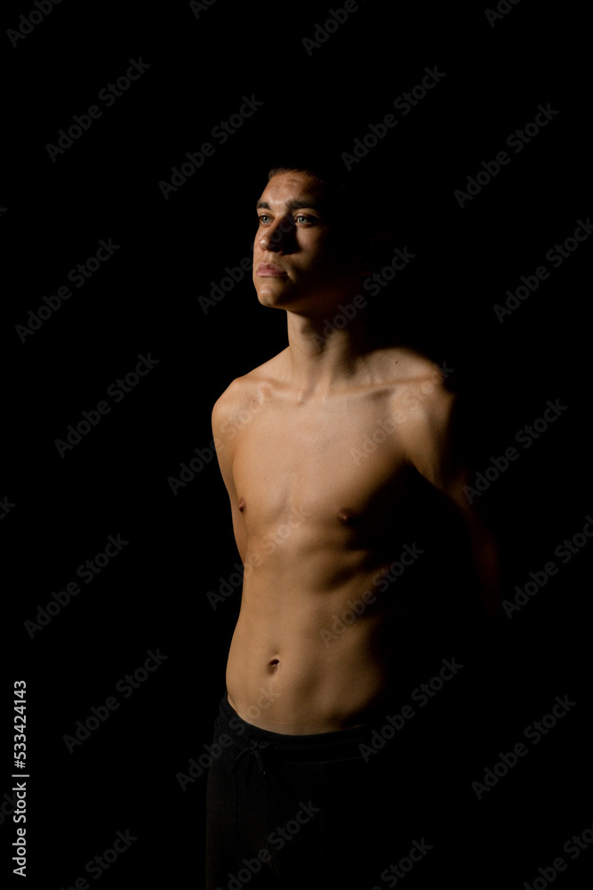 Nineteen year old's body side view Nineteen year old's body side view