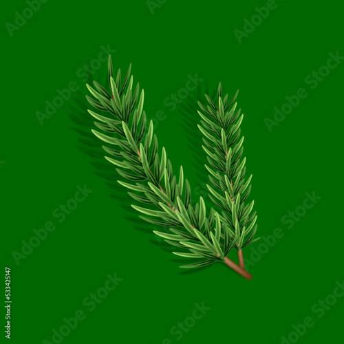 Background with vector christmas tree branches. Christmas background. Vector illustration