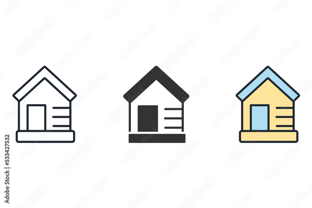 Barn icons symbol vector elements for infographic web Barn icons symbol vector elements for infographic web