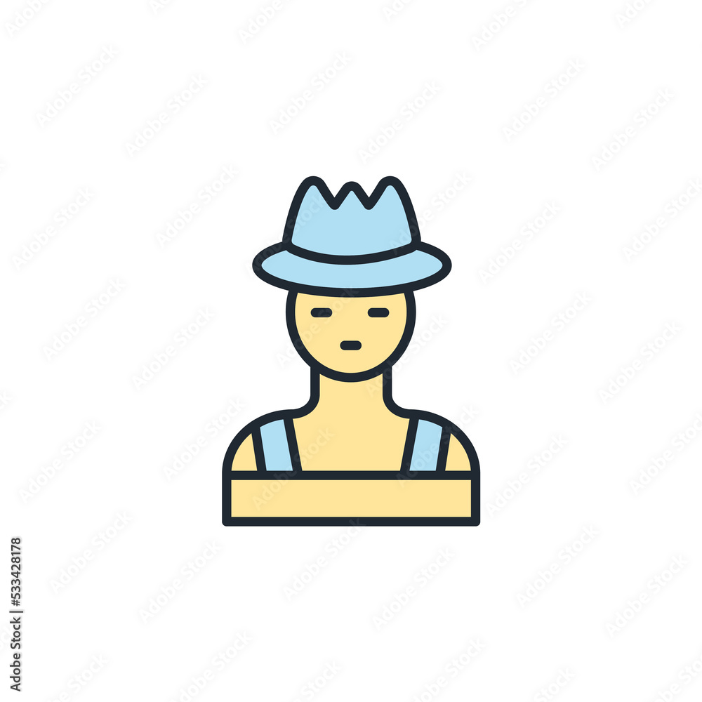 Farmer icons  symbol vector elements for infographic web