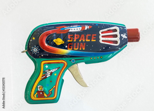 vintage tin toy space gun 