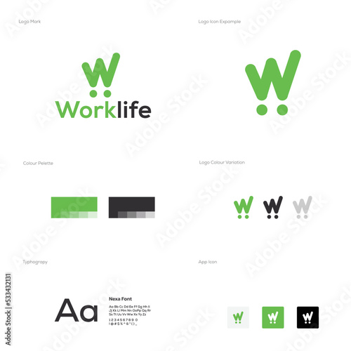 W letter logo - Worklife logo design