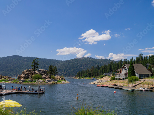 Sunny view of the landscape in Big bear lake area