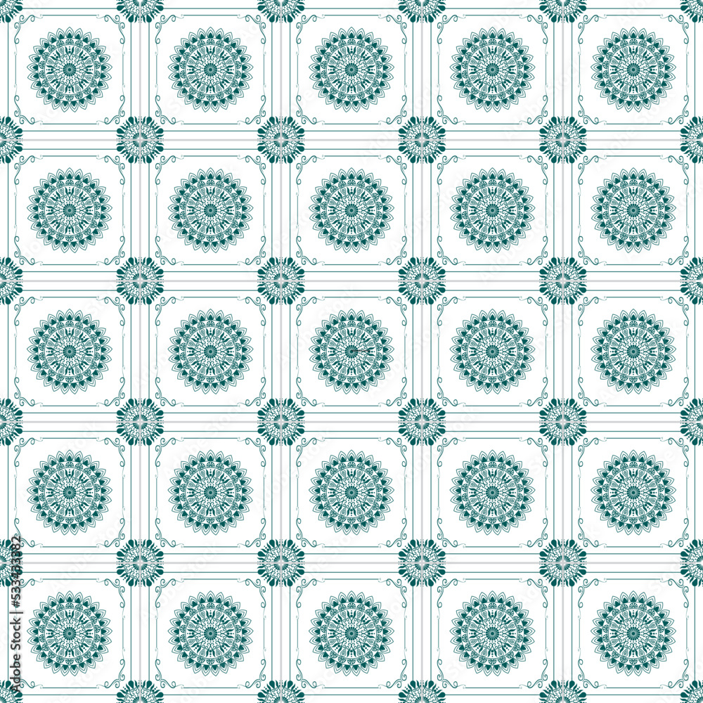 mandala pattern with corners geometric ornamental vector design.Mandala Design. The Mandala ethnic Can be used for the Ceiling, Tiles, fabric, cover, wallpaper decorations Green and white background mandala pattern with corners geometric ornamental vector design.Mandala Design. The Mandala ethnic Can be used for the Ceiling, Tiles, fabric, cover, wallpaper decorations Green and white background
