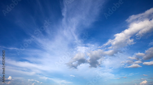 Natural white cloud with blue sky in daylight time for background
