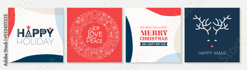 Foto Ornate Merry Christmas greeting cards