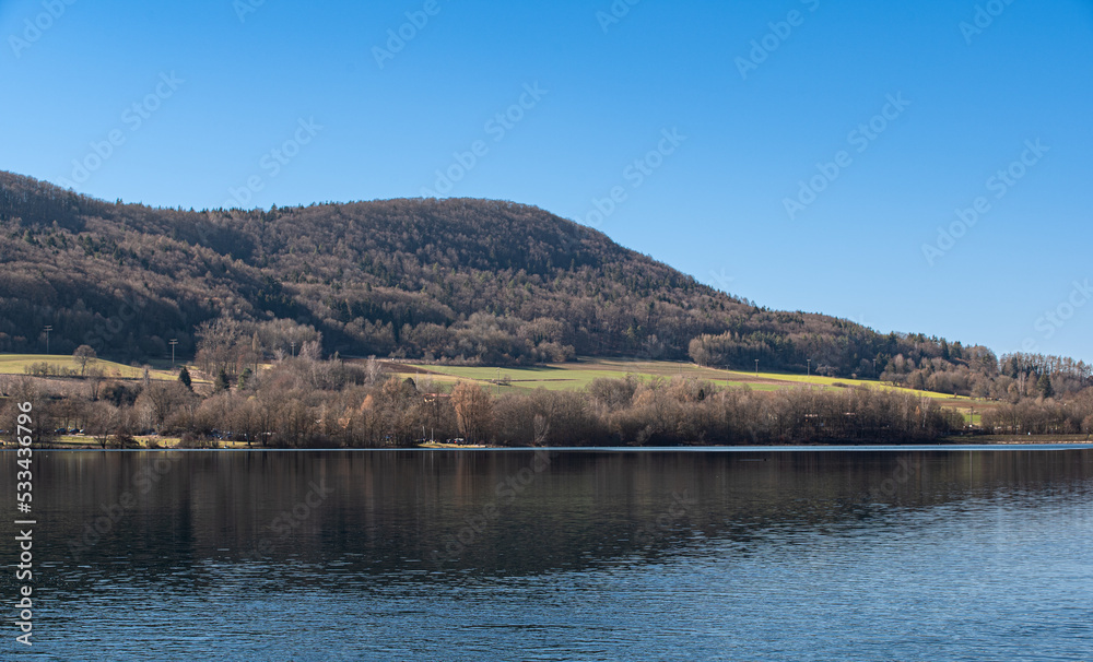 Fototapeta premium Hiking around the happurger reservoir in Hersbruck