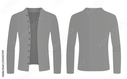 Grey male cardigan. vector illustration