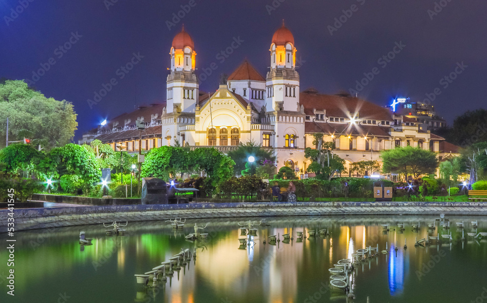 a great architecture and a best landmark at semarang city with best reflection in the water