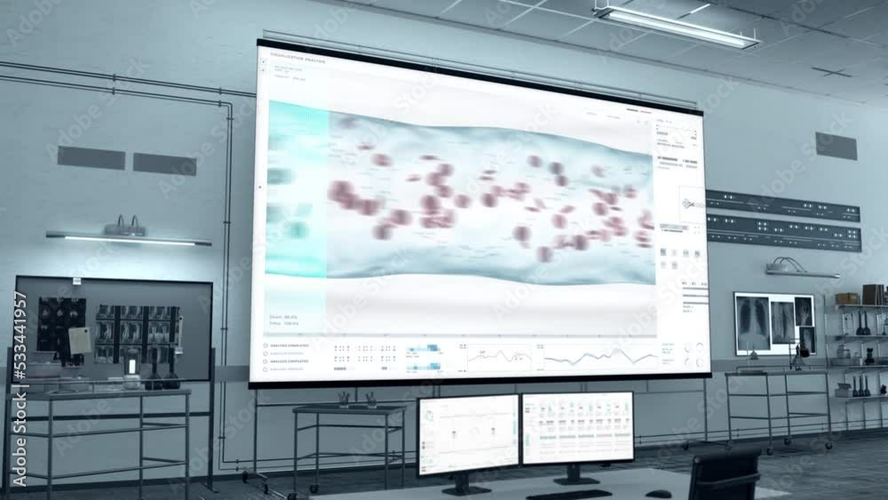 Medical Laboratory System Scans Blood In Artery And Determines Blood ...
