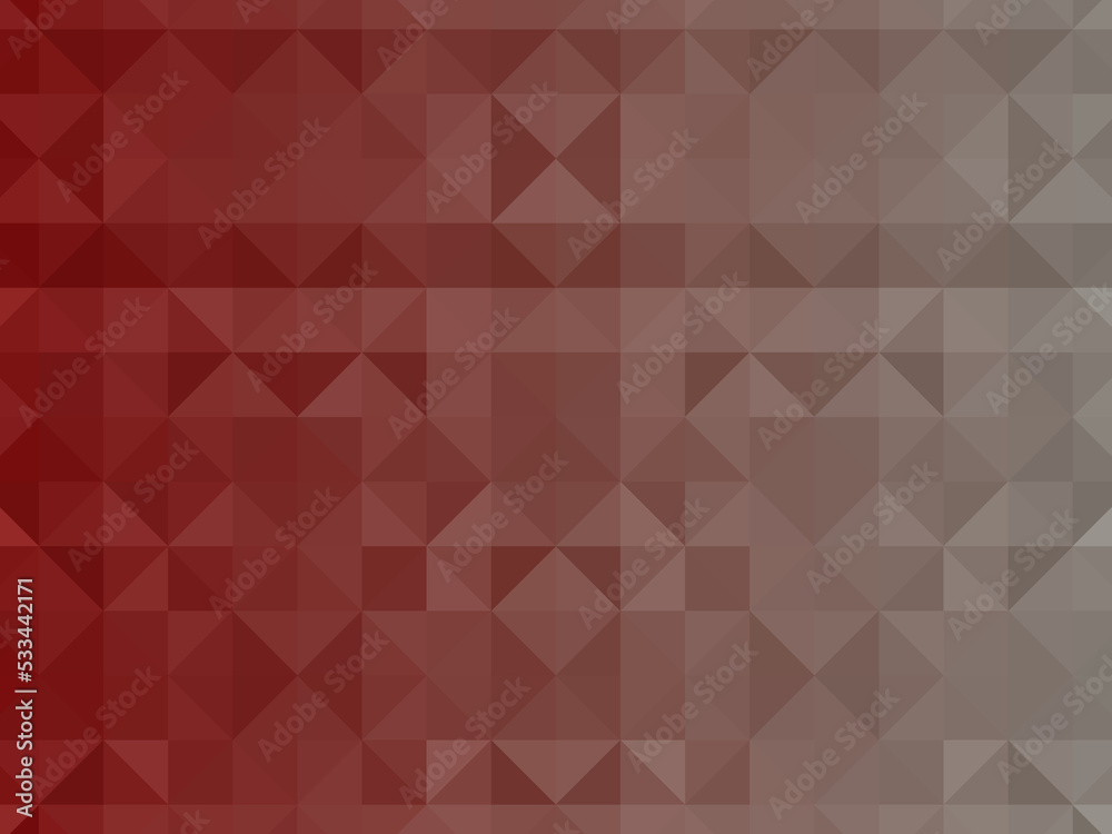 Dark red color. Halftone triangles, stylized geometric pattern and background. Abstract mosaic, illustration.