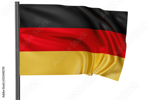 Germany national flag, waved on wind, PNG with transparency